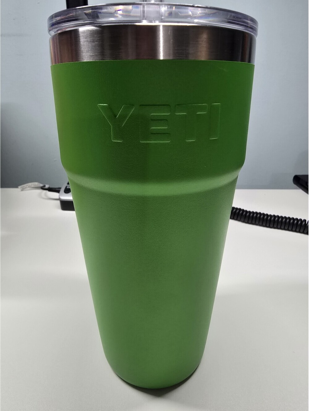 YETI Rambler 26oz Stackable Cup Camp Green Straw Lid Straw Used Excellent